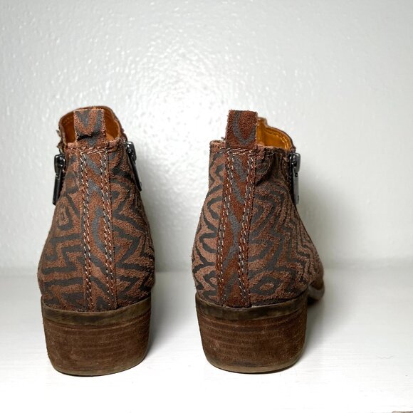 Lucky Brand Basel Booties Womens Size 8.5 Tribal Boho Ankle Boots Leather Suede - Picture 13 of 15